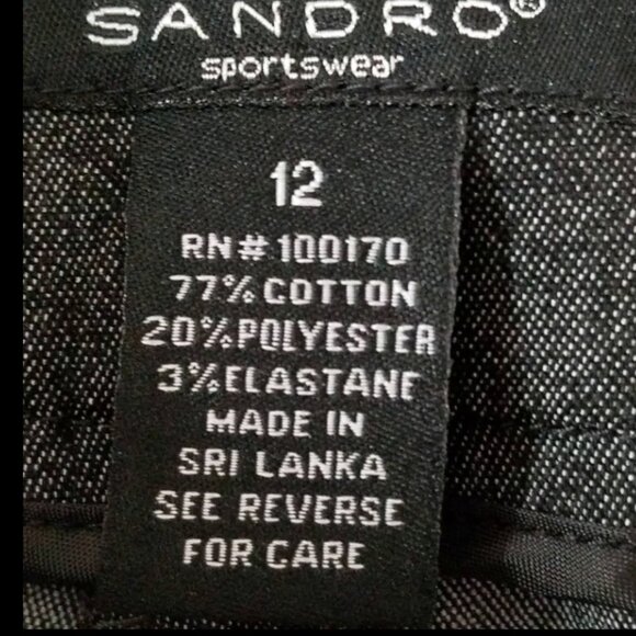 Sandro Sportswear Cropped Capri Pants Stretch Charcoal Gray Size 12 NWT - Picture 4 of 6